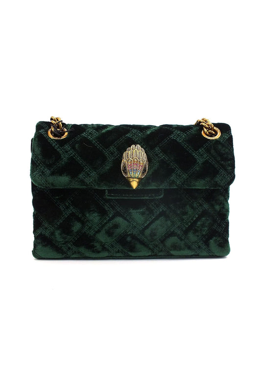 KURT GEIGER Velvet Mini Kensington Borsa Donna Green 3614370609-70 - Sandrini Calzature e Abbigliamento