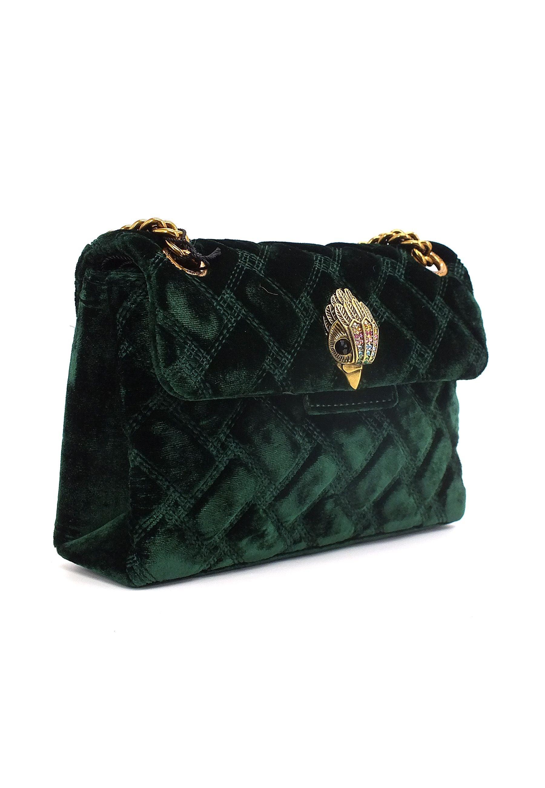 KURT GEIGER Velvet Mini Kensington Borsa Donna Green 3614370609-70 - Sandrini Calzature e Abbigliamento