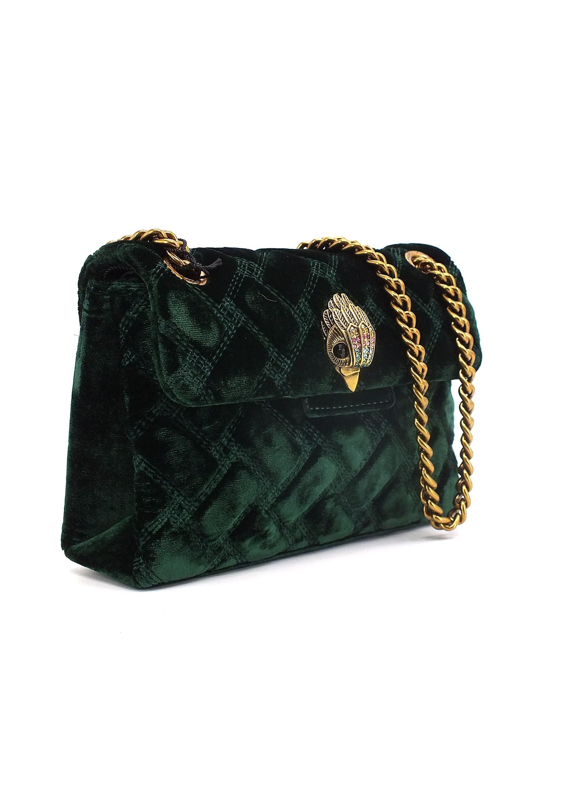 KURT GEIGER Velvet Mini Kensington Borsa Donna Green 3614370609-70 - Sandrini Calzature e Abbigliamento
