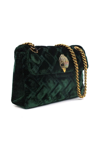KURT GEIGER Velvet Mini Kensington Borsa Donna Green 3614370609-70 - Sandrini Calzature e Abbigliamento