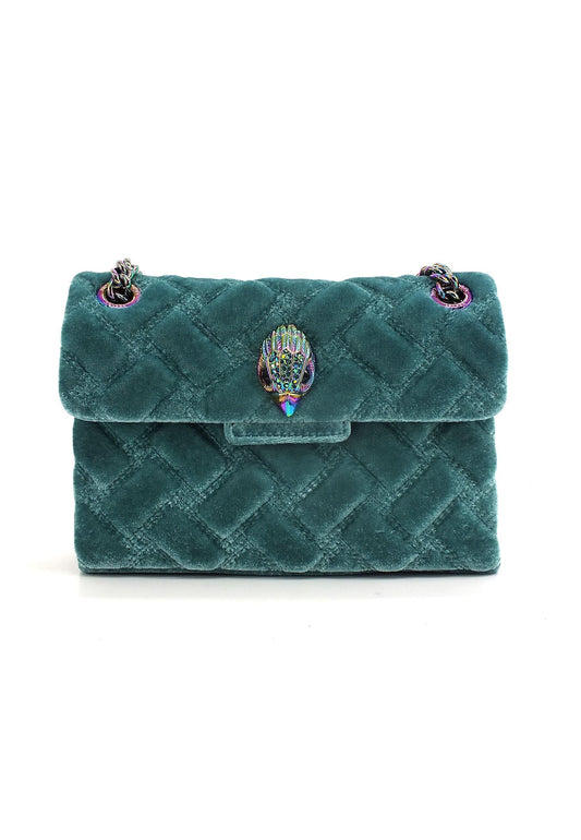 KURT GEIGER Velvet Mini Kensington Borsa Donna Verde Teal 3614387609-87 - Sandrini Calzature e Abbigliamento