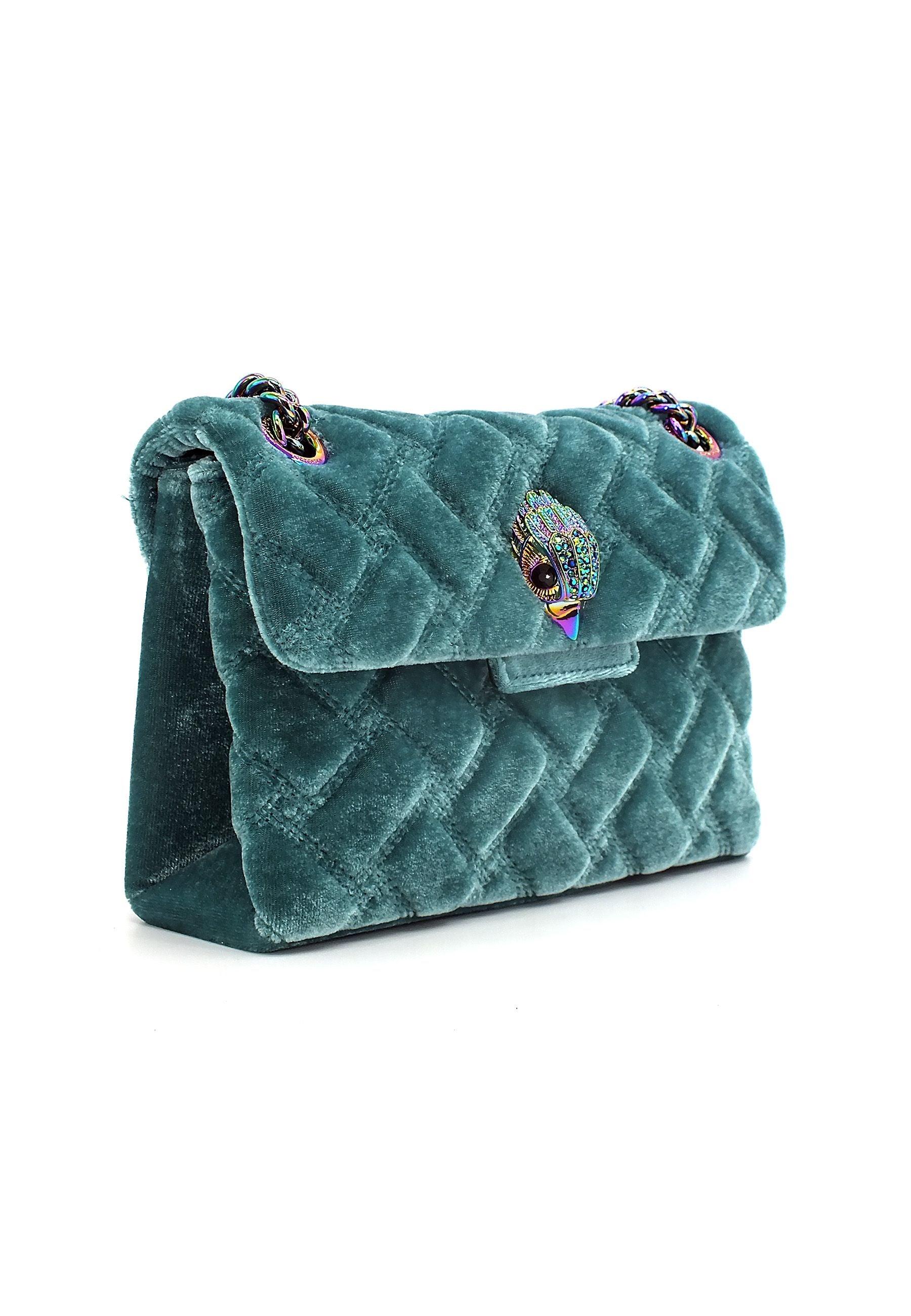 KURT GEIGER Velvet Mini Kensington Borsa Donna Verde Teal 3614387609-87 - Sandrini Calzature e Abbigliamento