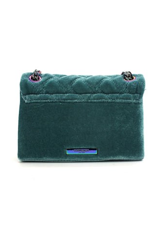 KURT GEIGER Velvet Mini Kensington Borsa Donna Verde Teal 3614387609-87 - Sandrini Calzature e Abbigliamento