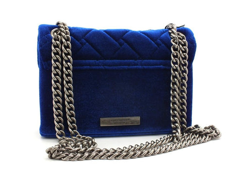 KURT GEIGER Velvet Mini Kensington Borsa Gioiello Blue Dark 3614381609-81 - Sandrini Calzature e Abbigliamento