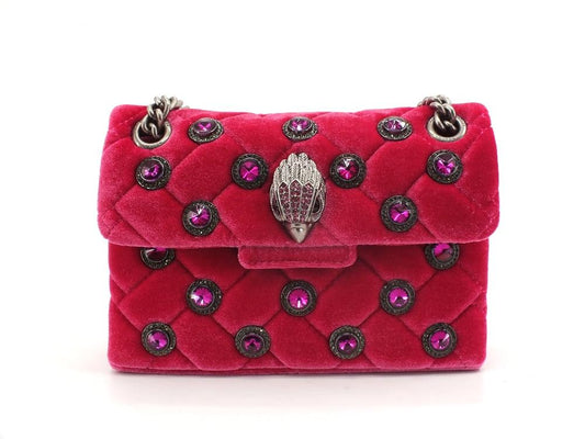 KURT GEIGER Velvet Mini Kensington Borsa Gioiello Fuchsia 3614358609-58 - Sandrini Calzature e Abbigliamento