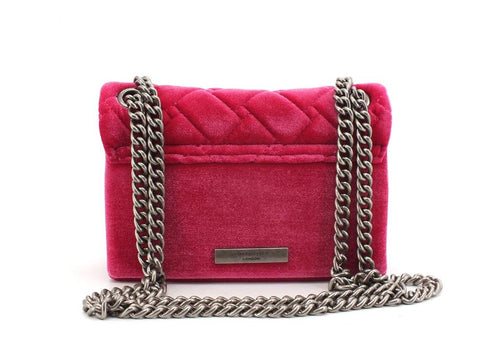 KURT GEIGER Velvet Mini Kensington Borsa Gioiello Fuchsia 3614358609-58 - Sandrini Calzature e Abbigliamento