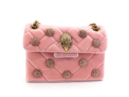 KURT GEIGER Velvet Mini Kensington Borsa Gioiello Pale Pink 3614353609-53 - Sandrini Calzature e Abbigliamento