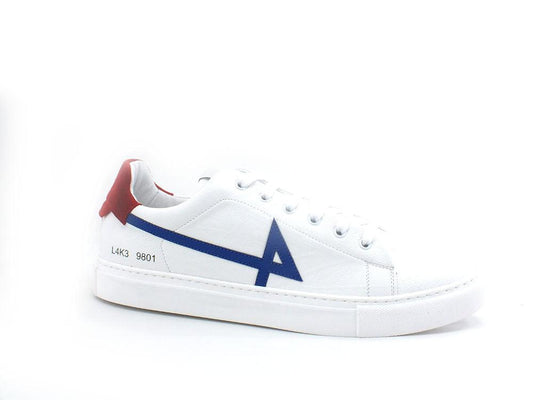 L4K3 College 4 Sneaker Pelle Tricolor Bianco Blu Rosso F57-COL - Sandrini Calzature e Abbigliamento