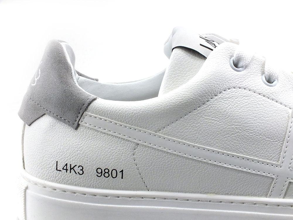 L4K3 College 4 Sneaker Pelle Tricolor Bianco Grigio F63-COL - Sandrini Calzature e Abbigliamento