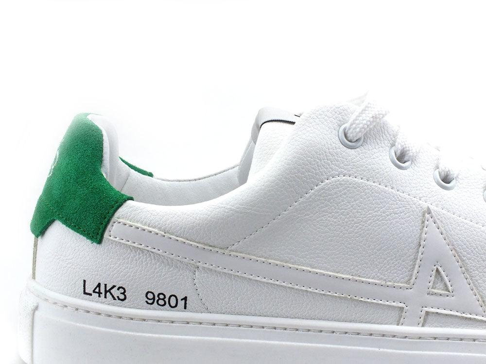 L4K3 College 4 Sneaker Pelle Tricolor Bianco Verde F62-COL - Sandrini Calzature e Abbigliamento