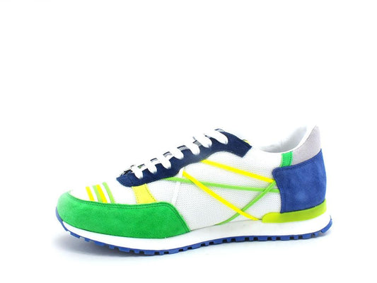 L4K3 Mr. Big Old School Sneaker Fluo Bianco Verde Blu F51-OLD - Sandrini Calzature e Abbigliamento