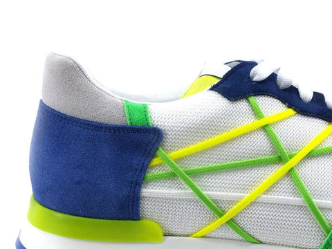 L4K3 Mr. Big Old School Sneaker Fluo Bianco Verde Blu F51-OLD - Sandrini Calzature e Abbigliamento