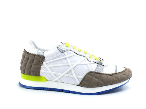 L4K3 Mr. Big Old School Sneaker Running Bianco Beige Giallo F06-OLD - Sandrini Calzature e Abbigliamento