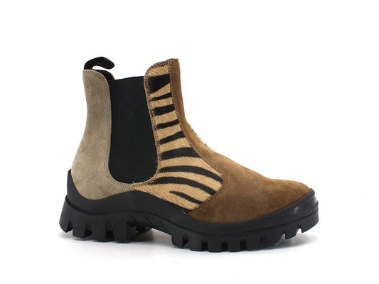 LAKE Beatles Zebra Stivaletto Animalier Brown E25-BEA - Sandrini Calzature e Abbigliamento