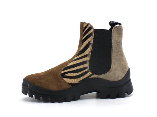 LAKE Beatles Zebra Stivaletto Animalier Brown E25-BEA - Sandrini Calzature e Abbigliamento