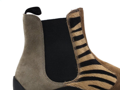 LAKE Beatles Zebra Stivaletto Animalier Brown E25-BEA - Sandrini Calzature e Abbigliamento