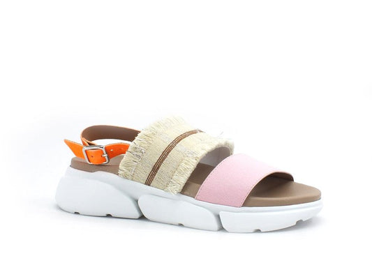 LAKE Sandal Blued Sandalo Donna Bicolor Pink Orange D41-BLU - Sandrini Calzature e Abbigliamento