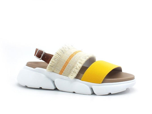 LAKE Sandal Blued Sandalo Donna Bicolor Yellow Brown D44-BLU - Sandrini Calzature e Abbigliamento
