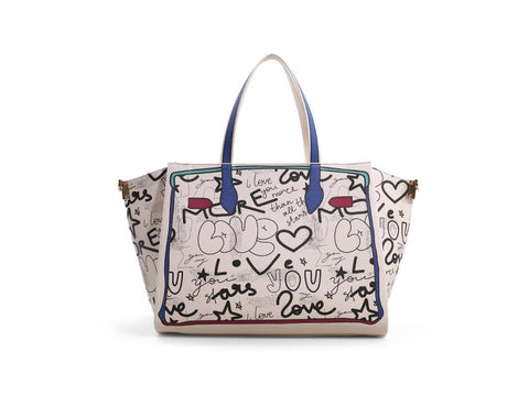 LE PANDORINE Baggy Stars Graffito Borsa Grigio PE22DBF02961-04 - Sandrini Calzature e Abbigliamento
