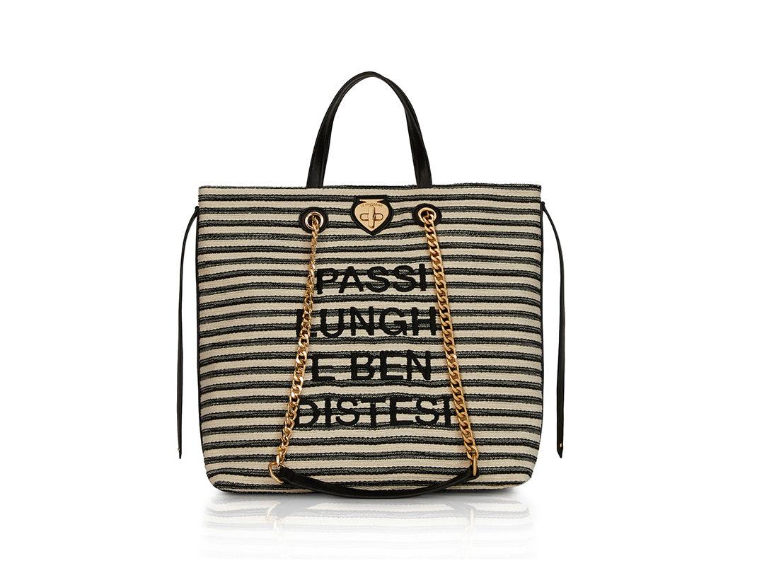 LE PANDORINE Cris Passi Borsa Bicolor Black Nero PE22DCU02302-02 - Sandrini Calzature e Abbigliamento
