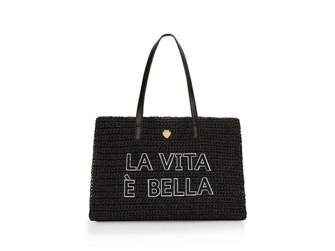 LE PANDORINE Formentera Bag Vita Borsa Tessuto Black Nero PE22DAJ02939-02 - Sandrini Calzature e Abbigliamento