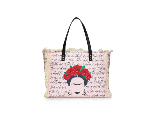 LE PANDORINE Frida Muse Borsa Mare Frida Khalo Rosa Pink PE22DCF02987-03 - Sandrini Calzature e Abbigliamento