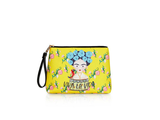 LE PANDORINE Frida Pochette Viva Borsa Frida Khalo Giallo Yellow PE22DCG02988-02 - Sandrini Calzature e Abbigliamento
