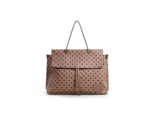 LE PANDORINE Gardenia Posty Caution Borsa Pois Marrone PE22DBK02966-01 - Sandrini Calzature e Abbigliamento