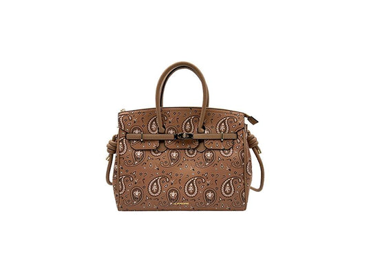 LE PANDORINE Gipsy Bag Vivere Borsa Ricamo Marrone Natural PE22DBO02970-02 - Sandrini Calzature e Abbigliamento