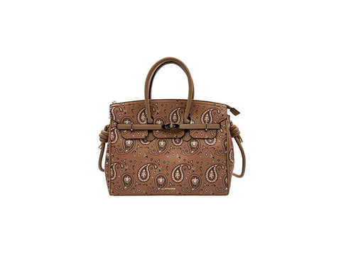 LE PANDORINE Gipsy Bag Vivere Borsa Ricamo Marrone Natural PE22DBO02970-02 - Sandrini Calzature e Abbigliamento