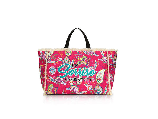 LE PANDORINE Marina Bag Sorriso Borsa Mare Fliori Multicolor PE22DCJ02911-04 - Sandrini Calzature e Abbigliamento
