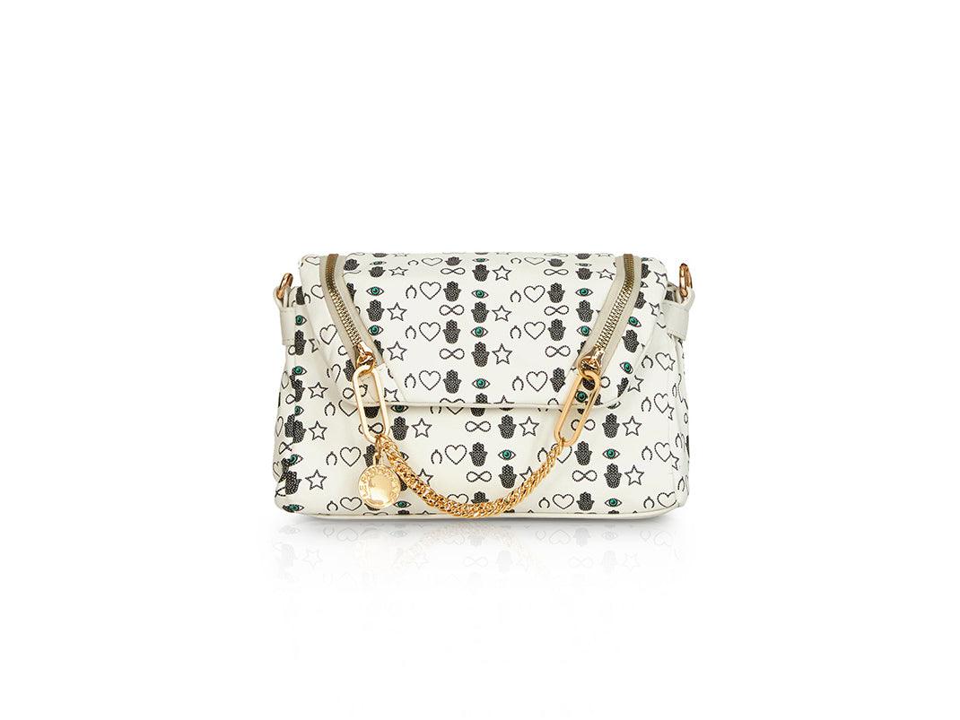 LE PANDORINE Vicky Pochette Coraggio Borsa Bianco Off White PE22DBX02979-07 - Sandrini Calzature e Abbigliamento