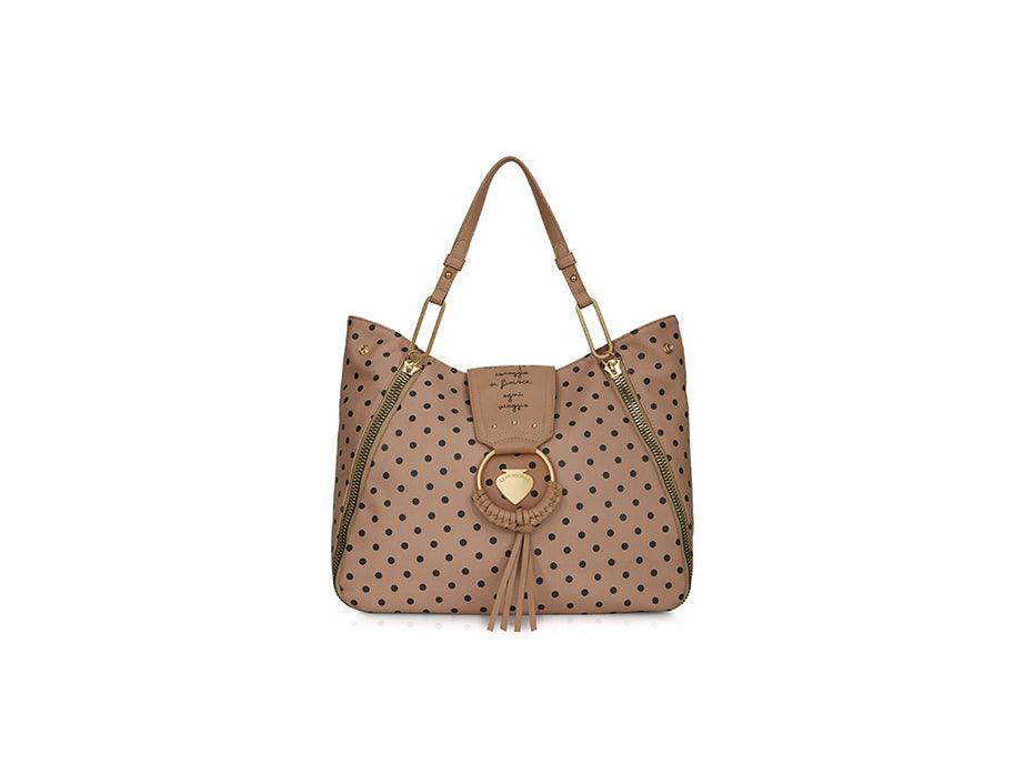 LE PANDORINE Vicky Viaggio Borsa Marrone Pois PE22DBW02978-13 - Sandrini Calzature e Abbigliamento