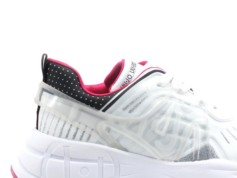 LIU JO 12:12 01 Sneaker Spreading Lycra White Silver BA2141EX018 - Sandrini Calzature e Abbigliamento