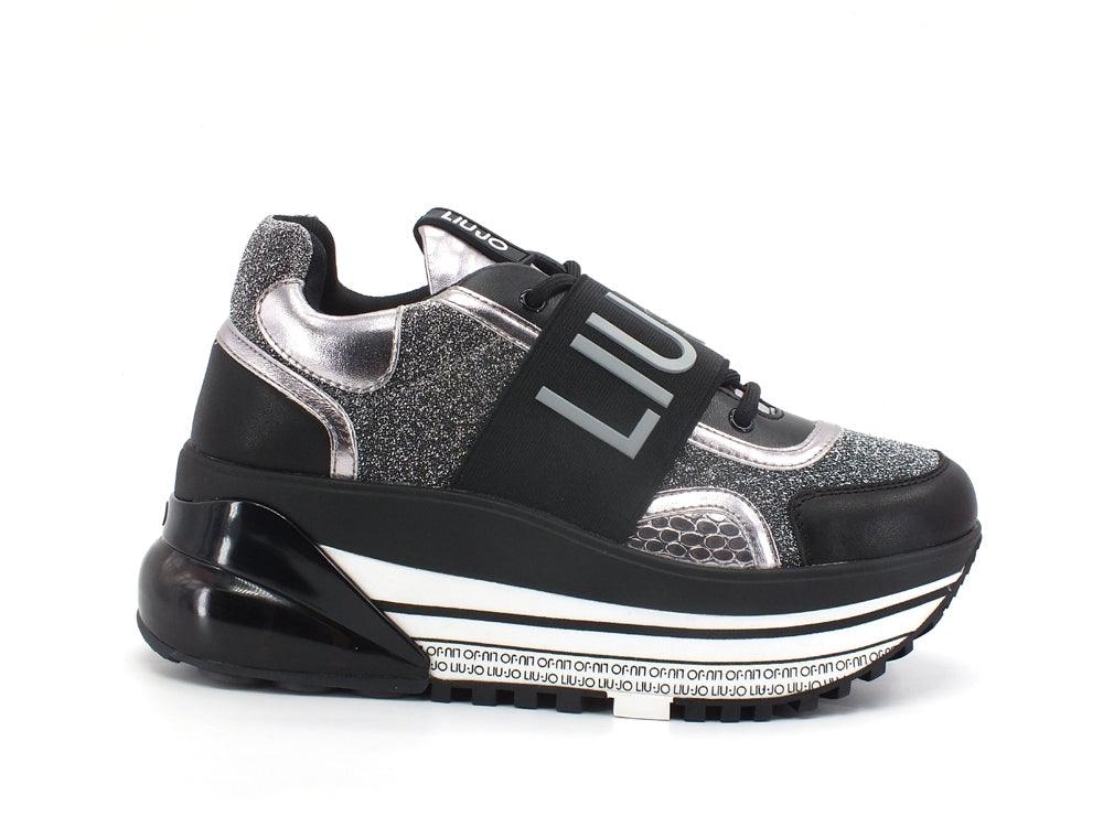 LIU JO Air Max 7 Sneaker Platform Silver Black BF1129TX091 - Sandrini Calzature e Abbigliamento