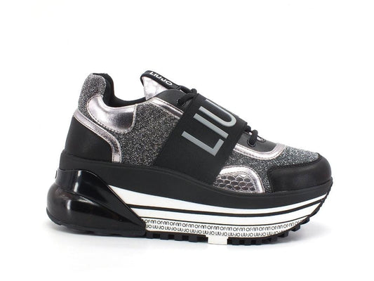 LIU JO Air Max 7 Sneaker Platform Silver Black BF1129TX091 - Sandrini Calzature e Abbigliamento