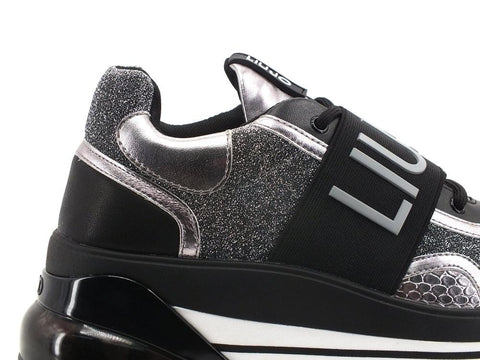 LIU JO Air Max 7 Sneaker Platform Silver Black BF1129TX091 - Sandrini Calzature e Abbigliamento