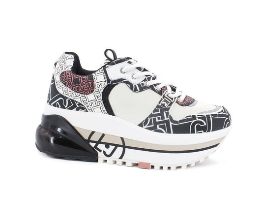 LIU JO Air Maxi 1 Sneaker Printed Black White BF1117EX121 - Sandrini Calzature e Abbigliamento