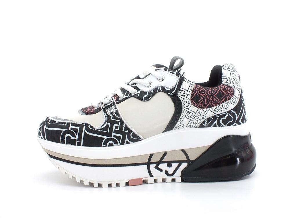LIU JO Air Maxi 1 Sneaker Printed Black White BF1117EX121 - Sandrini Calzature e Abbigliamento