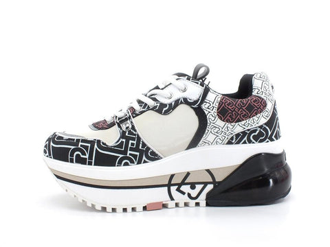 LIU JO Air Maxi 1 Sneaker Printed Black White BF1117EX121 - Sandrini Calzature e Abbigliamento