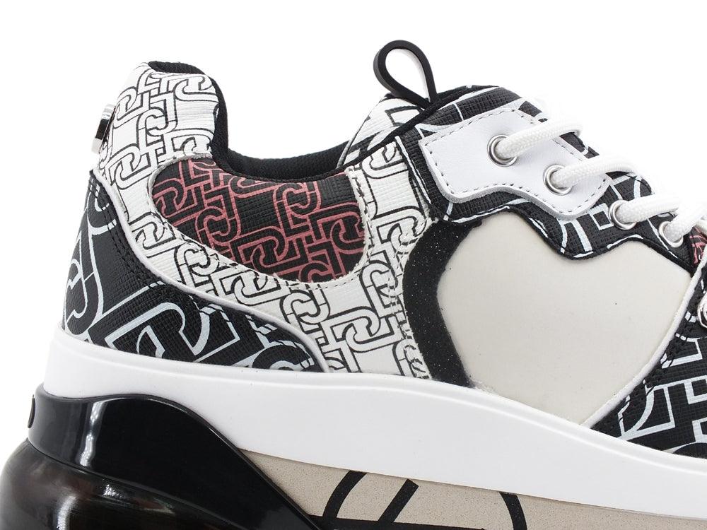 LIU JO Air Maxi 1 Sneaker Printed Black White BF1117EX121 - Sandrini Calzature e Abbigliamento