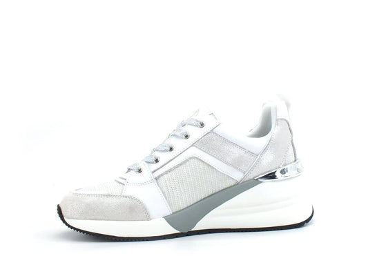 LIU JO Alyssa 01 Sneaker Lurex White Silver BA2071TX004 - Sandrini Calzature e Abbigliamento