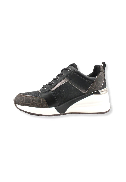 LIU JO Alyssa 01 Sneaker Zeppa Monogram Donna Brown Black BF2027TX250 - Sandrini Calzature e Abbigliamento