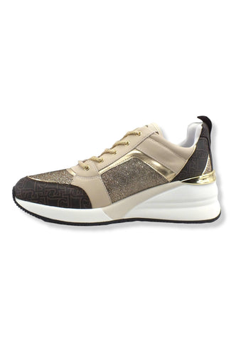 LIU JO Alyssa 01 Sneaker Zeppa Monogram Donna Brown Light BF2027TX250 - Sandrini Calzature e Abbigliamento