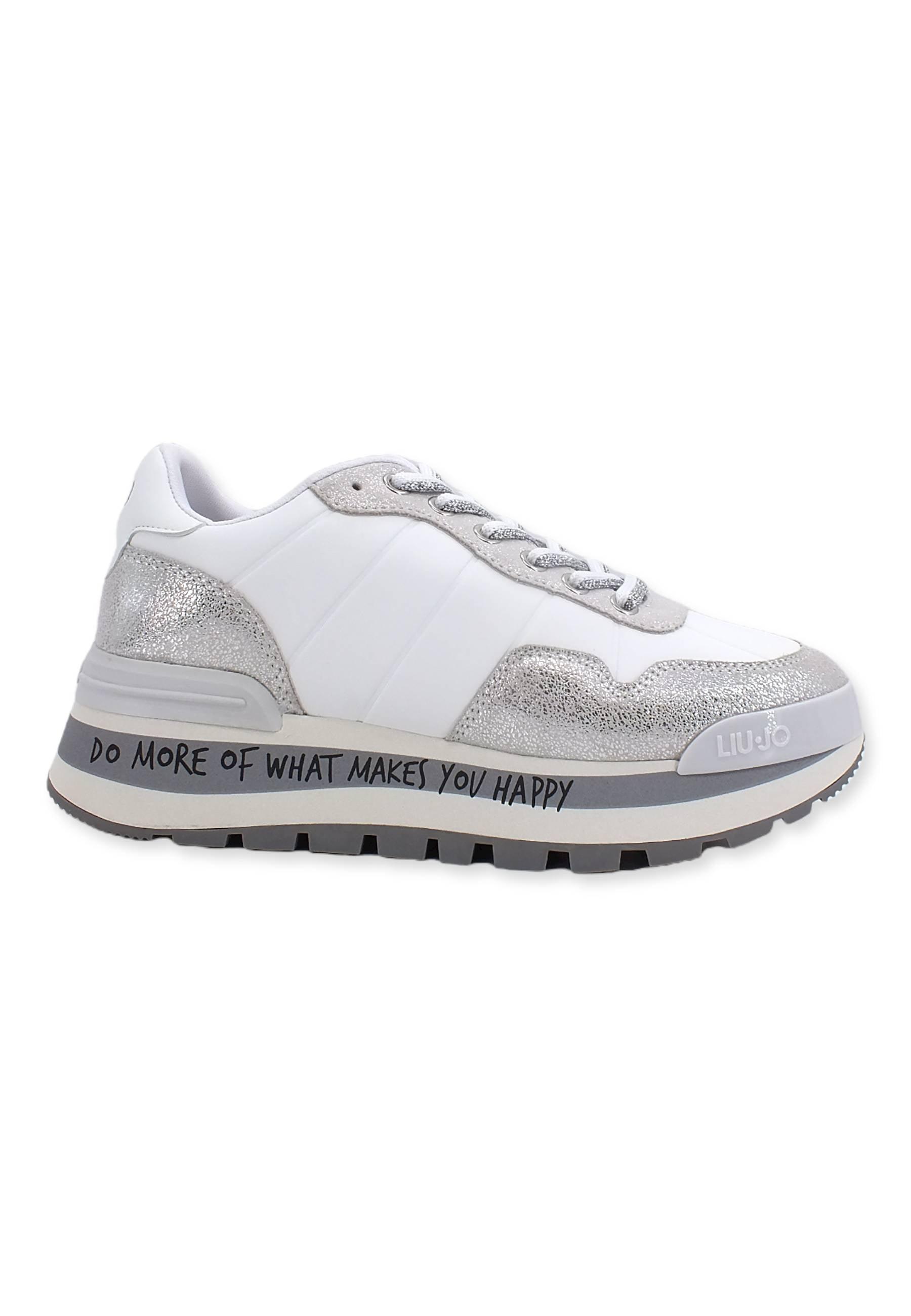 LIU JO Amazing 01 Sneaker Donna Metallic White BF2125PX263 - Sandrini Calzature e Abbigliamento