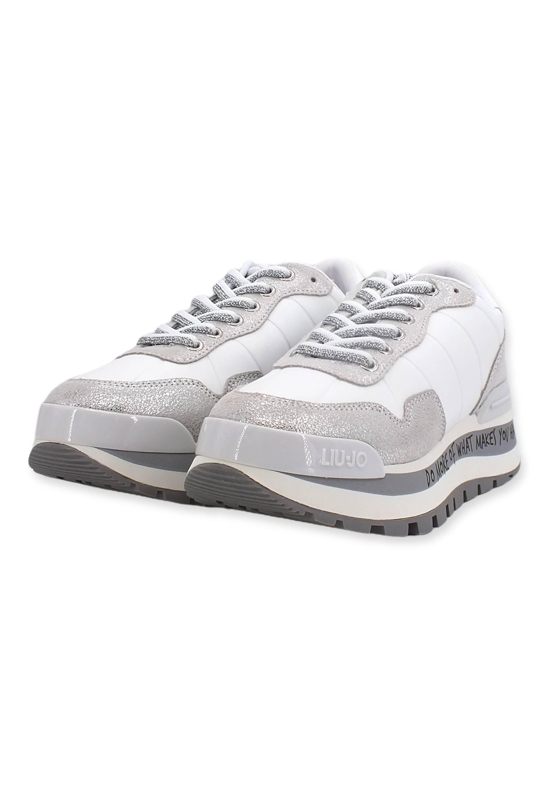 LIU JO Amazing 01 Sneaker Donna Metallic White BF2125PX263 - Sandrini Calzature e Abbigliamento