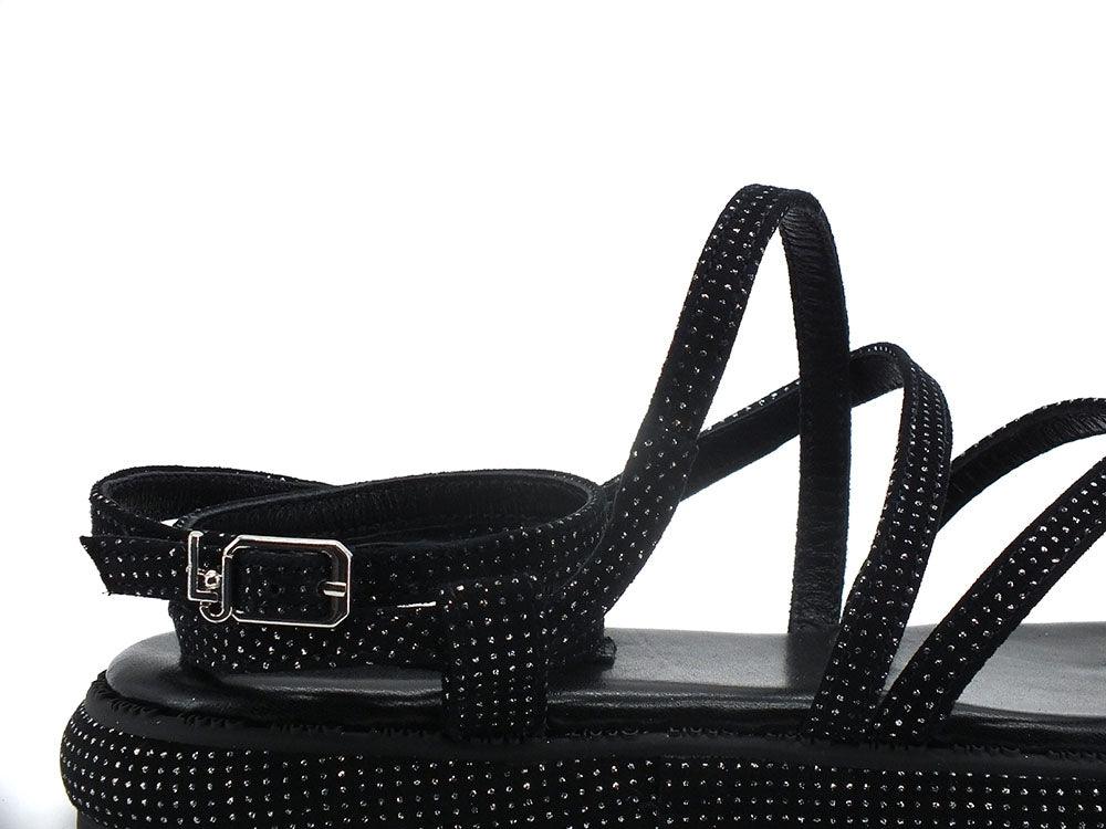 LIU JO Amelia 06 Sandalo Glitter Black SA2069PX164 - Sandrini Calzature e Abbigliamento