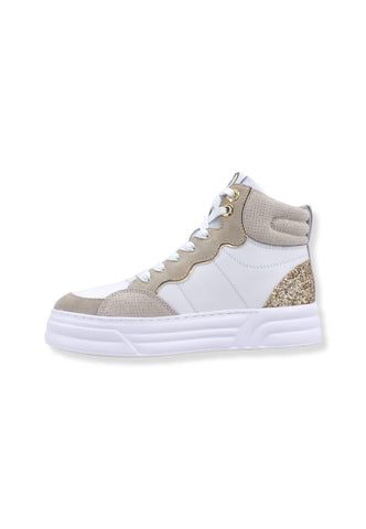 LIU JO Cleo 07 Sneaker Mid Donna Beige Lamb BF2079PX106 - Sandrini Calzature e Abbigliamento