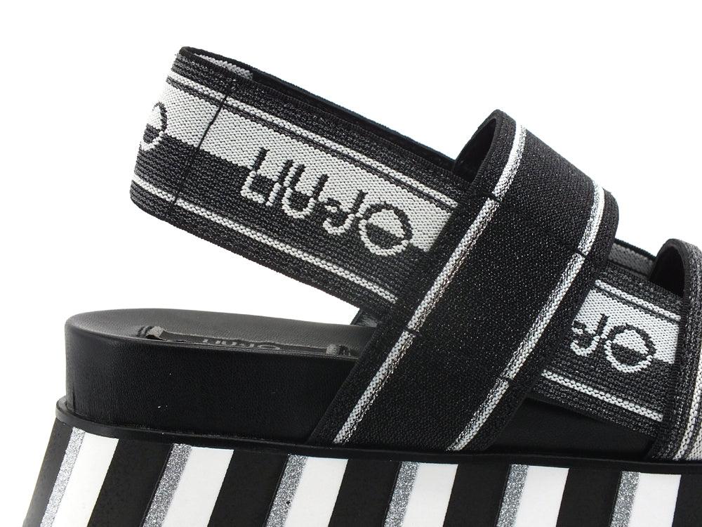 LIU JO Frida 11 Sandalo Flat Form Zeppa Black SA2163TX022 - Sandrini Calzature e Abbigliamento