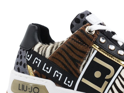 LIU JO Gyn 05 Sneaker Zebra Pietre Mix Pony BA1043PX131 - Sandrini Calzature e Abbigliamento